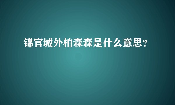 锦官城外柏森森是什么意思？