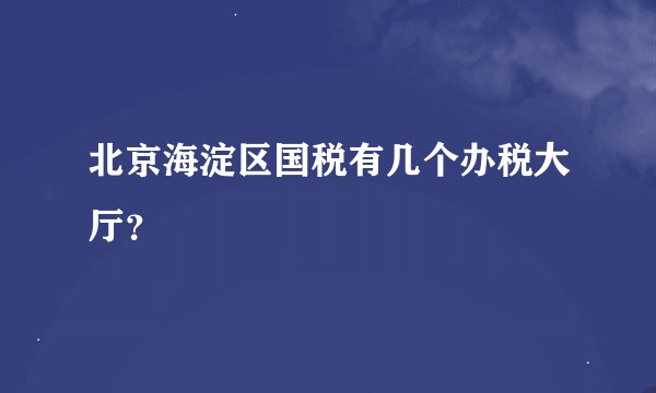 北京海淀区国税有几个办税大厅？