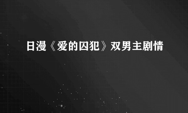 日漫《爱的囚犯》双男主剧情