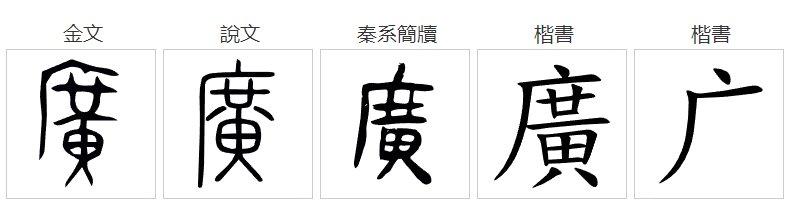 广的偏旁部首和结构是什么？