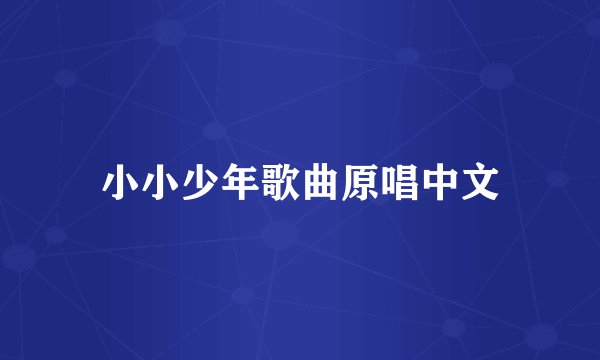 小小少年歌曲原唱中文