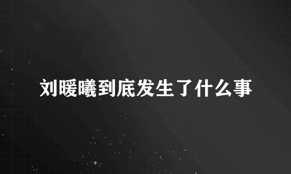 刘暖曦到底发生了什么事
