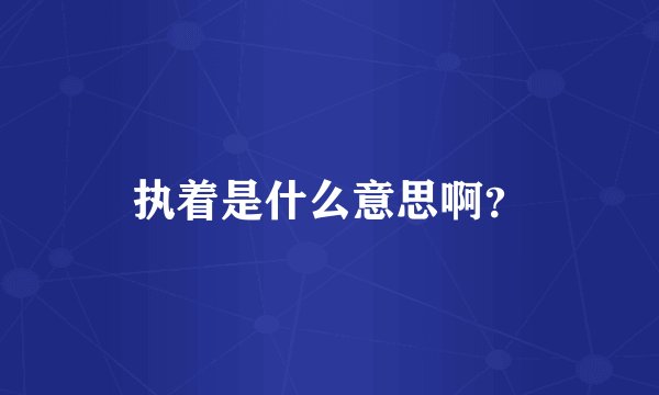 执着是什么意思啊？