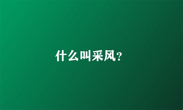 什么叫采风？
