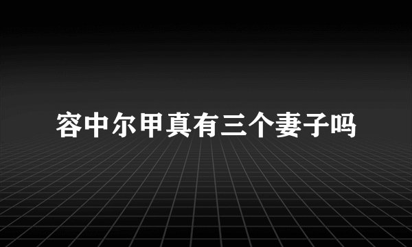 容中尔甲真有三个妻子吗