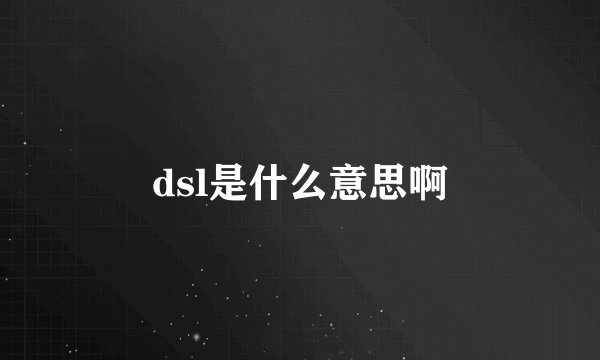 dsl是什么意思啊