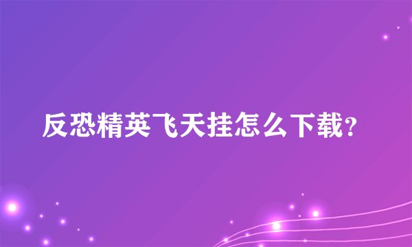反恐精英飞天挂怎么下载？