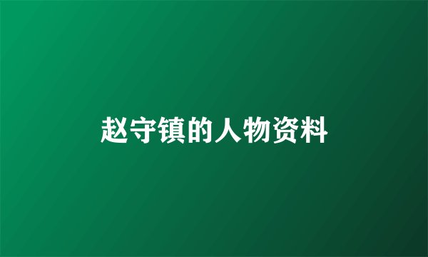 赵守镇的人物资料