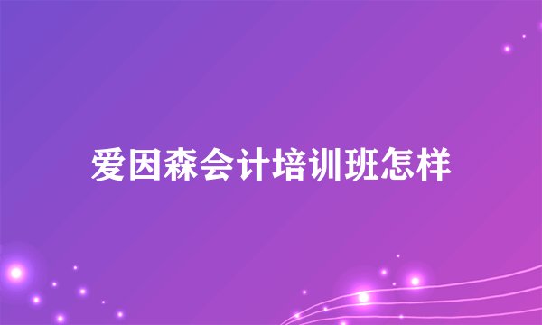 爱因森会计培训班怎样