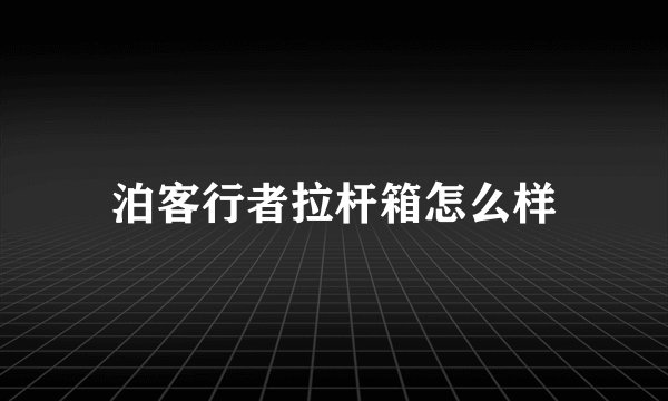 泊客行者拉杆箱怎么样