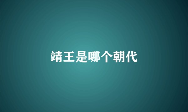 靖王是哪个朝代