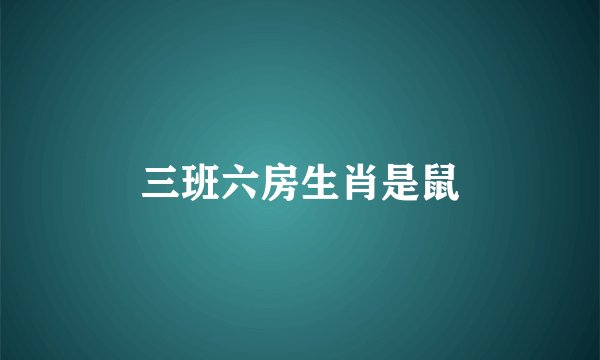 三班六房生肖是鼠