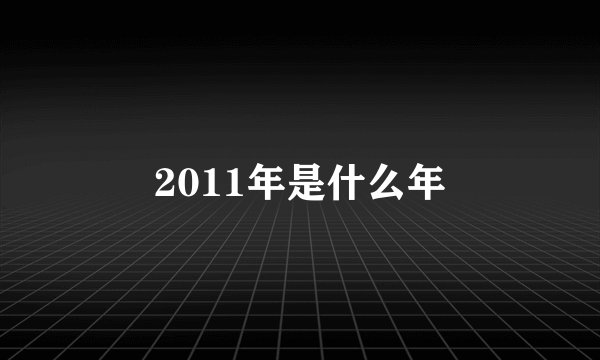 2011年是什么年