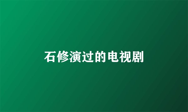 石修演过的电视剧