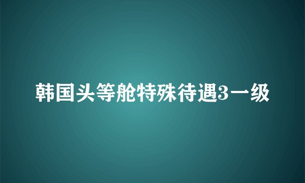 韩国头等舱特殊待遇3一级
