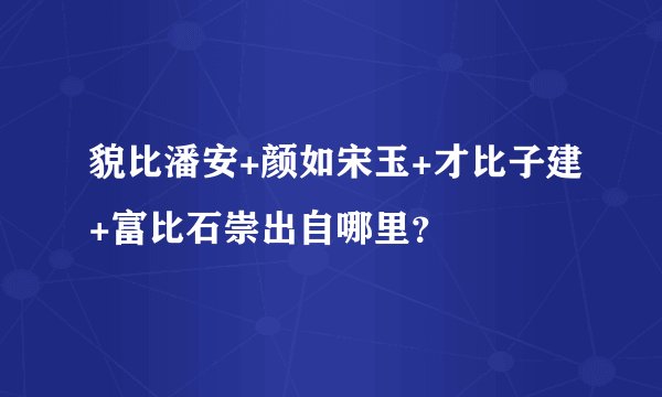 貌比潘安+颜如宋玉+才比子建+富比石崇出自哪里？