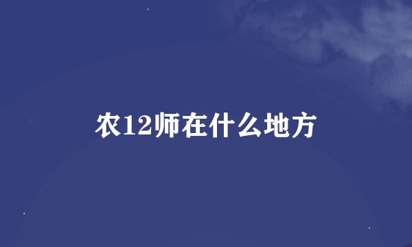 农12师在什么地方