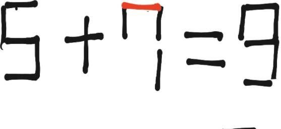5+7=9移动一根火柴正确答案是什么