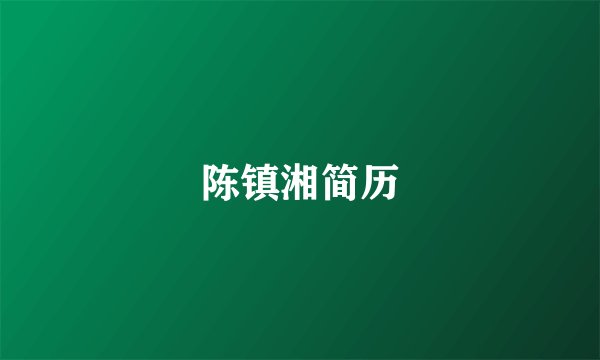 陈镇湘简历