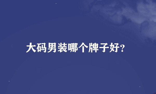 大码男装哪个牌子好？