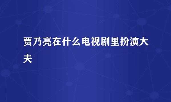 贾乃亮在什么电视剧里扮演大夫