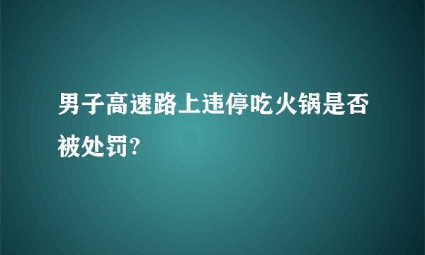 男子高速路上违停吃火锅是否被处罚?