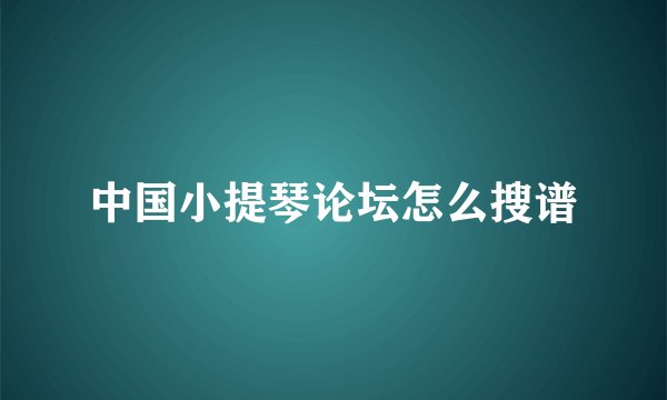 中国小提琴论坛怎么搜谱