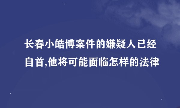 长春小皓博案件的嫌疑人已经自首,他将可能面临怎样的法律