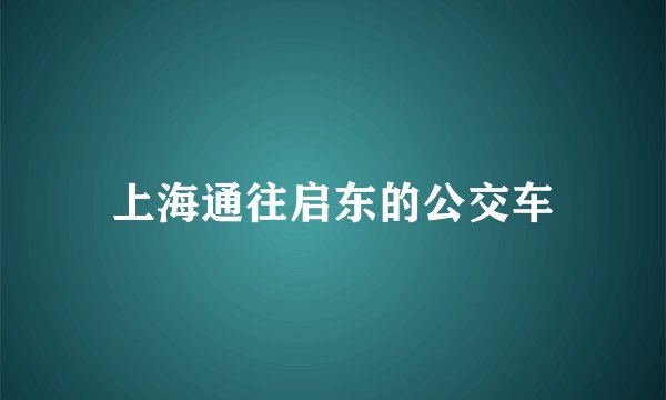 上海通往启东的公交车