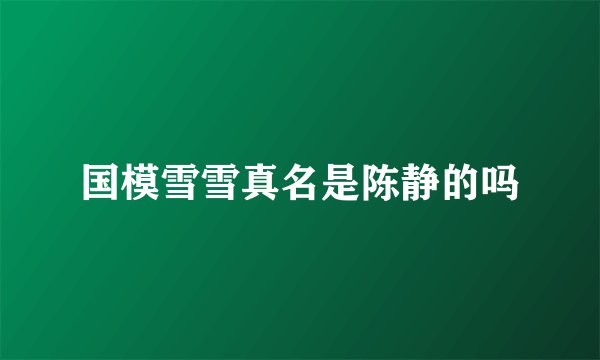国模雪雪真名是陈静的吗