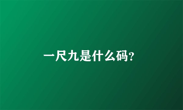 一尺九是什么码?