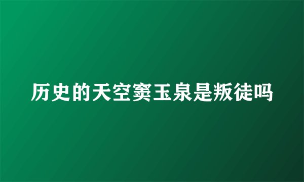 历史的天空窦玉泉是叛徒吗