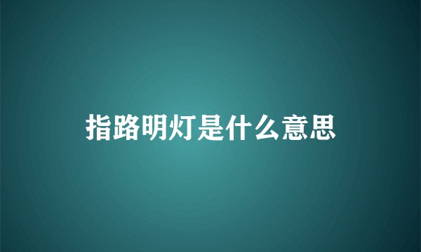 指路明灯是什么意思