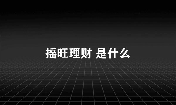摇旺理财 是什么
