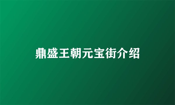 鼎盛王朝元宝街介绍
