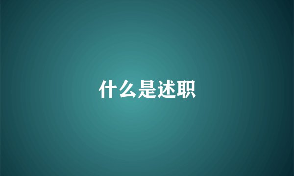 什么是述职