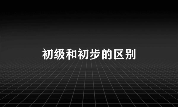 初级和初步的区别