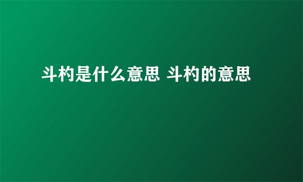 斗杓是什么意思 斗杓的意思