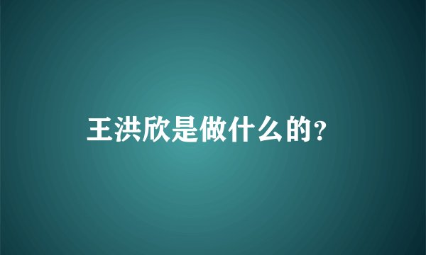 王洪欣是做什么的？