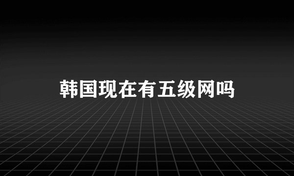 韩国现在有五级网吗