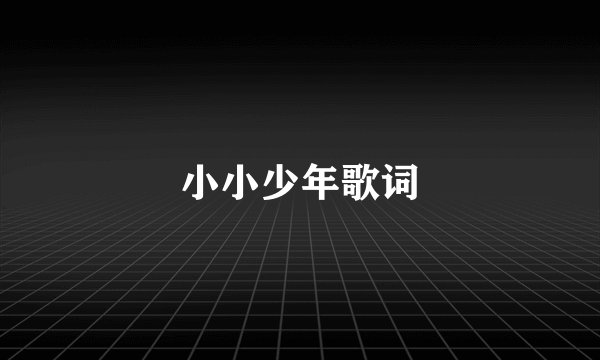 小小少年歌词