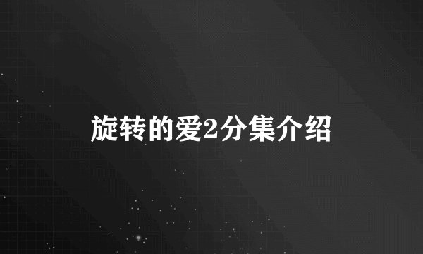 旋转的爱2分集介绍