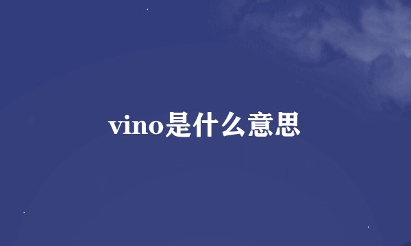 vino是什么意思