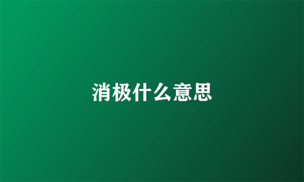消极什么意思