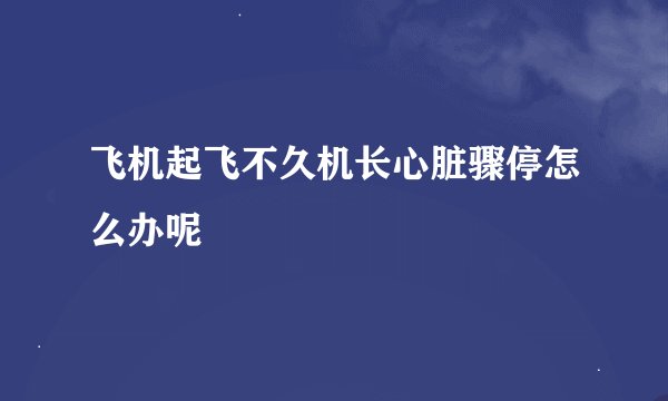 飞机起飞不久机长心脏骤停怎么办呢