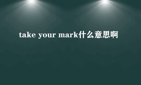 take your mark什么意思啊