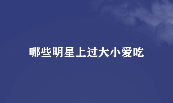 哪些明星上过大小爱吃