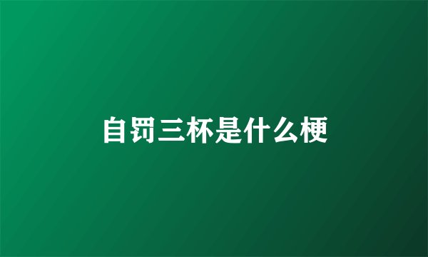 自罚三杯是什么梗