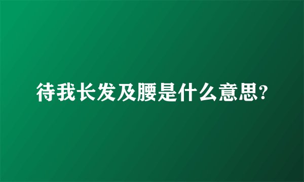 待我长发及腰是什么意思?