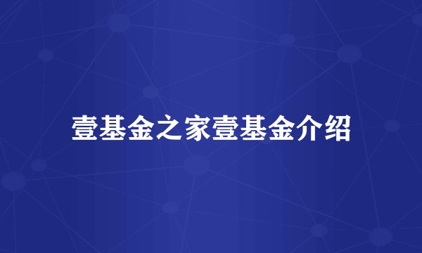 壹基金之家壹基金介绍